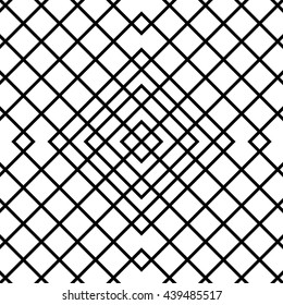 Grid, mesh seamless geometric pattern. Monochrome texture. Vector illustration