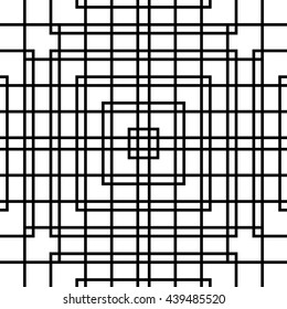 Grid, mesh seamless geometric pattern. Monochrome texture. Vector illustration