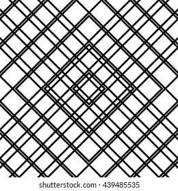 Grid, mesh seamless geometric pattern. Monochrome texture. Vector illustration