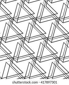 Grid, mesh seamless monochrome pattern. Intersecting lines.