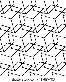 Grid, mesh seamless monochrome pattern. Intersecting lines.