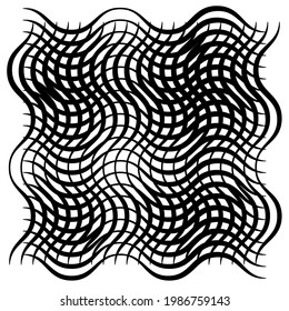Grid, mesh of wavy, zig-zag lines. Criss cross pattern