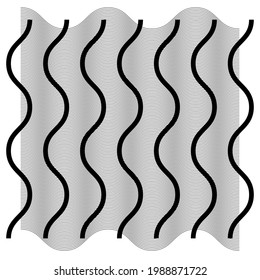 Grid, mesh of wavy, zig-zag lines. Criss cross pattern