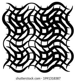 Grid, mesh of wavy, zig-zag lines. Criss cross pattern