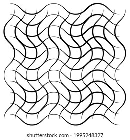 Grid, mesh of wavy, zig-zag lines. Criss cross pattern