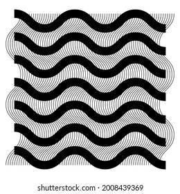 Grid, mesh of wavy, zig-zag lines. Criss cross pattern