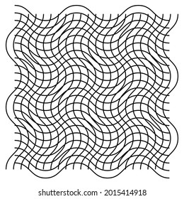 Grid, mesh of wavy, zig-zag lines. Criss cross pattern