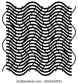 Grid, mesh of wavy, zig-zag lines. Criss cross pattern