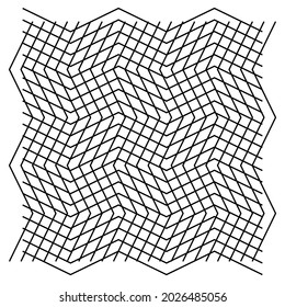 Grid, mesh of wavy, zig-zag lines. Criss cross pattern