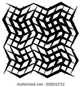 Grid, mesh of wavy, zig-zag lines. Criss cross pattern