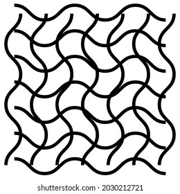 Grid, mesh of wavy, zig-zag lines. Criss cross pattern