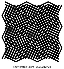 Grid, mesh of wavy, zig-zag lines. Criss cross pattern