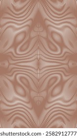 Grid mocha mousse wavy ornamental geometric abstract seamless texture with moire effect. Metaverse concept background for wall art, panel, poster, web banner, mobile apps, interior decor. 