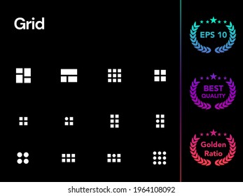 Grid modern line icon vector set.