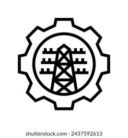 Gittermodernisierung Energiepolitik Linie Ikone Vektor. Gittermodernisierung Energiepolitik Vorzeichen. Isoliertes Kontursymbol Schwarze Illustration