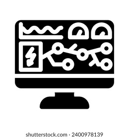 grid monitoring electric glyph icon vector. grid monitoring electric sign. isolated symbol illustration