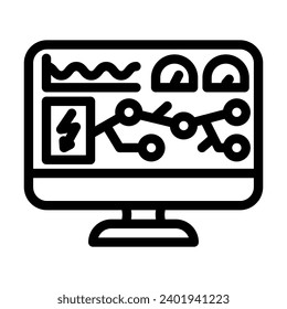 grid monitoring electric line icon vector. grid monitoring electric sign. isolated contour symbol black illustration