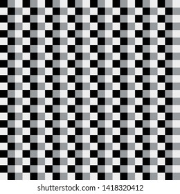 Grid mosaic plaid vector illustration black and white outline
