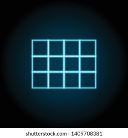 grid neon icon. Simple thin line, outline vector of charts and diagrams icons for UI and UX, website or mobile application