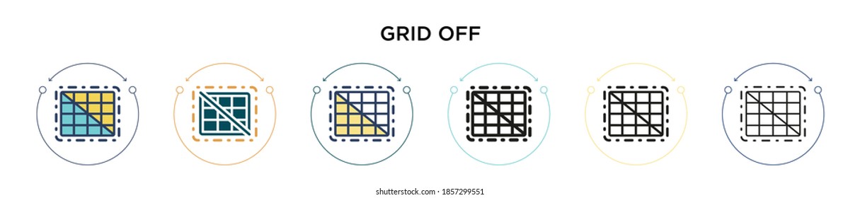 Icono de desconexión en línea completa, delgada, contorno y estilo de trazo. Se puede utilizar la ilustración vectorial de dos diseños de cuadrícula de color y negro de iconos vectoriales para móviles, ui, web