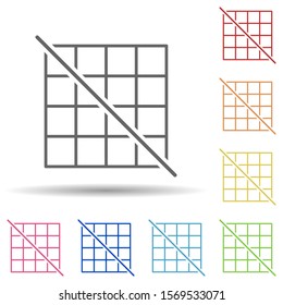 Grid off sign in multi color style icon. Simple thin line, outline vector of image icons for ui and ux, website or mobile application