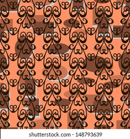 grid on a brown background