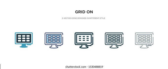 grid on icon in different style vector illustration. two colored and black grid on vector icons designed in filled, outline, line and stroke style can be used for web, mobile, ui