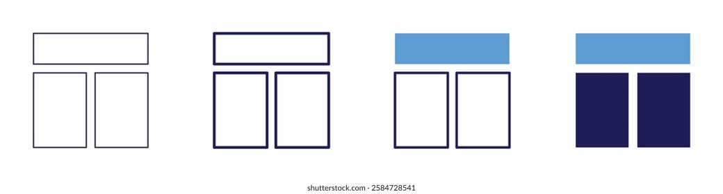 Grid optimization software icon in 4 different styles. Thin Line, Line, Bold Line, Duotone. Duotone style. Editable stroke.