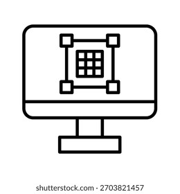 Ilustración vectorial de icono de contorno de cuadrícula