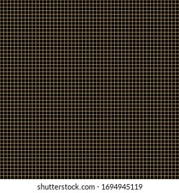 Grid paper. Abstract black squared background with golden graph. Geometric pattern for school, wallpaper, textures, notebook. Lined blank isolated on transparent background.