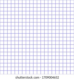 Grid paper. Abstract blue and white squared background. Geometric pattern for school, wallpaper, web page, textures, fabric, textile. Lined  blank for education isolated on transparent background.  