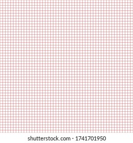 Grid paper. Abstract squared background with red graph. Geometric pattern for school, wallpaper, textures, notebook. Lined blank isolated on transparent background. 
