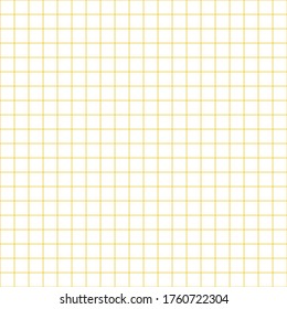 Grid paper. Abstract squared background with yellow graph. Geometric pattern for school, wallpaper, textures, notebook. Lined blank on transparent background.