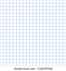 Grid paper. Abstract squared background with blue graph. Geometric pattern for school, wallpaper, textures, notebook. Lined blank on transparent background. 