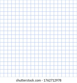 Grid paper. Abstract squared background with blue graph. Geometric pattern for school, wallpaper, textures, notebook. Lined blank on transparent background. 