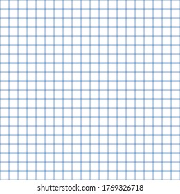 Grid paper. Abstract squared background with blue graph. Geometric pattern for school, wallpaper, textures, notebook. Lined blank on transparent background. 