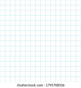 Grid paper. Abstract squared background with blue graph. Geometric pattern for school, wallpaper, textures, notebook. Lined blank on transparent background. 