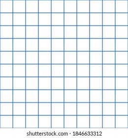 Grid paper. Abstract squared background with blue graph. Geometric pattern for school, wallpaper, textures, notebook. Lined blank on transparent background. 