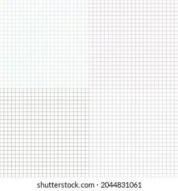 Grid paper. Abstract squared background with color graph. Geometric seamless pattern for school, wallpaper, textures, notebook. Lined blank on transparent background.