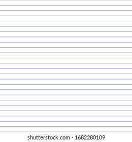 Gitterpapier. Abstrakter, gestreifter Hintergrund mit blauen horizontalen Linien. Geometrisches Muster für Schule, Bildschirmhintergrund, Texturen, Notebook. Leere Blätter aus gestrichenem Papier einzeln auf transparentem Hintergrund.
