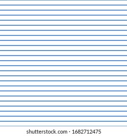 Grid paper. Abstract striped background with blue horizontal lines. Geometric pattern for school, wallpaper, textures, notebook. Lined paper blank isolated on transparent background.