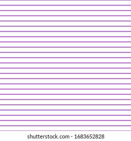Grid paper. Abstract striped background with purple horizontal lines. Geometric pattern for school, wallpaper, textures, notebook. Lined paper blank isolated on transparent background.