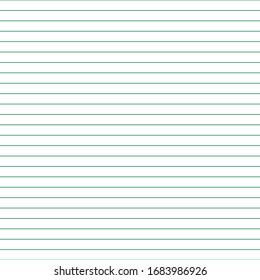 Grid paper. Abstract striped background with 
green horizontal lines. Geometric pattern for school, wallpaper, textures, notebook. Lined paper blank sheets set isolated on transparent background.