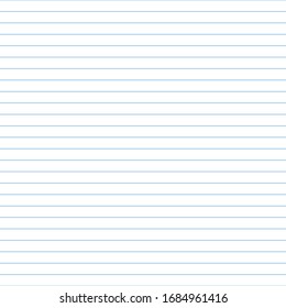 Grid paper. Abstract striped background with blue horizontal lines. Geometric pattern for school, wallpaper, textures, notebook. Lined paper blank sheets set isolated on transparent background.