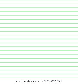 Grid paper. Abstract striped background with green horizontal lines. Geometric pattern for school, wallpaper, textures, notebook. Lined paper blank sheets isolated on transparent background.
