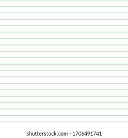 Grid paper. Abstract striped background with green horizontal lines. Geometric pattern for school, wallpaper, textures, notebook. Lined paper blank sheets isolated on transparent background.
