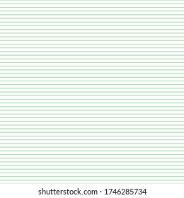 Grid paper. Abstract striped background with green horizontal lines. Geometric seamless pattern for school, wallpaper, textures, notebook. Lined paper blank on transparent background.