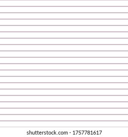 Grid paper. Abstract striped background with color horizontal lines. Geometric seamless pattern for school, wallpaper, textures, notebook. Lined paper blank on transparent background.