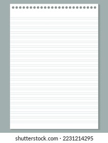 Grid paper. Abstract striped background with color horizontal lines. Geometric pattern for school, wallpaper, textures, notebook. Lined paper blank isolated on transparent background.