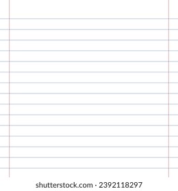 Grid paper. Abstract striped background with color horizontal lines. Geometric pattern for school, wallpaper, textures, notebook. Lined paper blank isolated on transparent background.